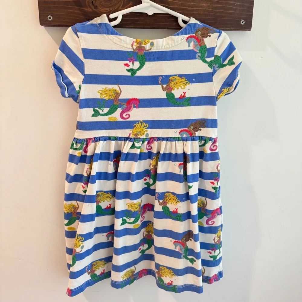 Mini Boden Girls Dress Bundle Lot of 4 Size 5-6Y Animals Mermaids Stripes Cats - Picture 11 of 14